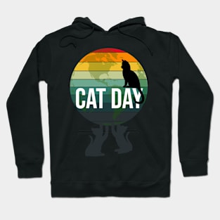 International Cat Day Retro Hoodie